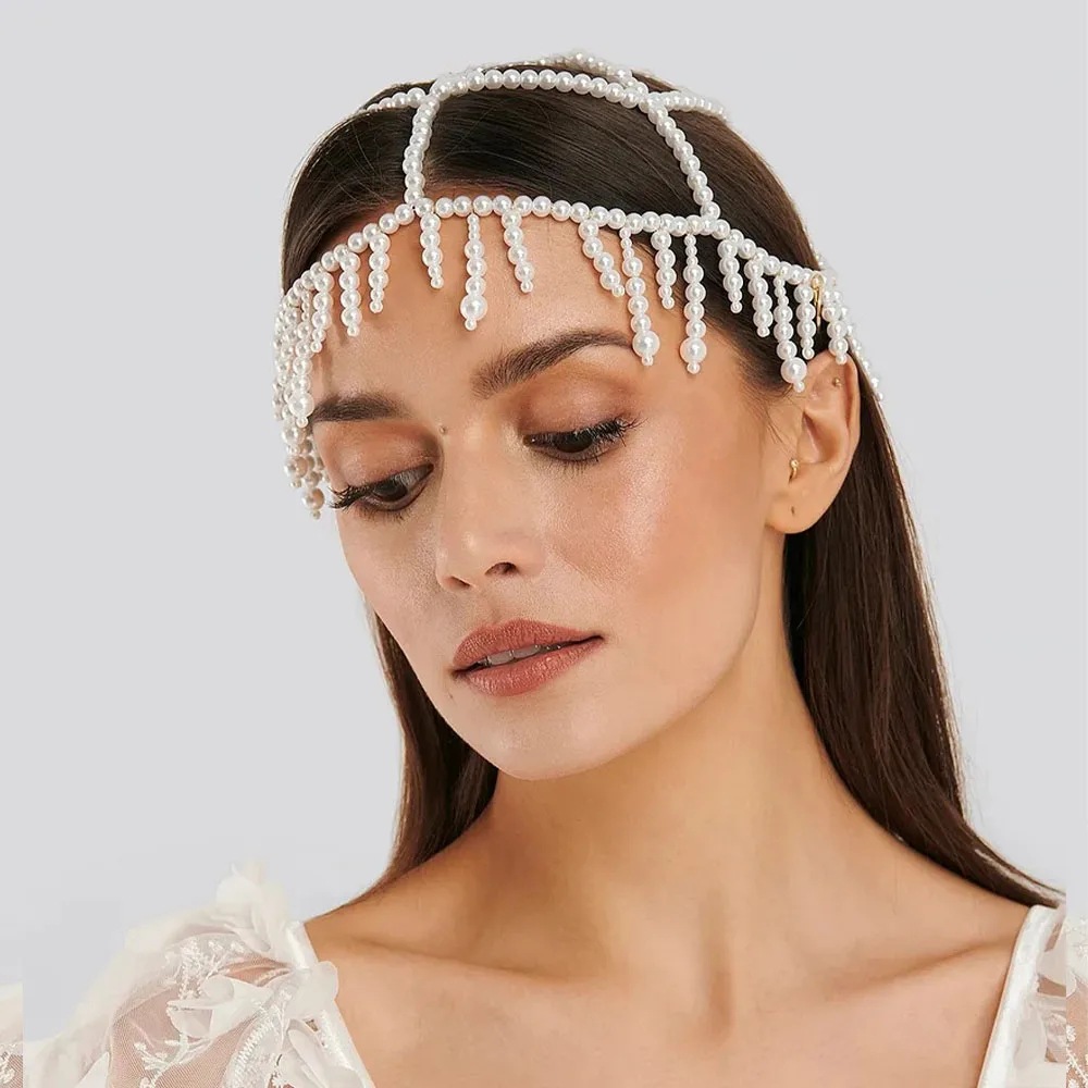 Women'S Fashion Roaring 20S - Modny perłowy wisiorek na głowę z