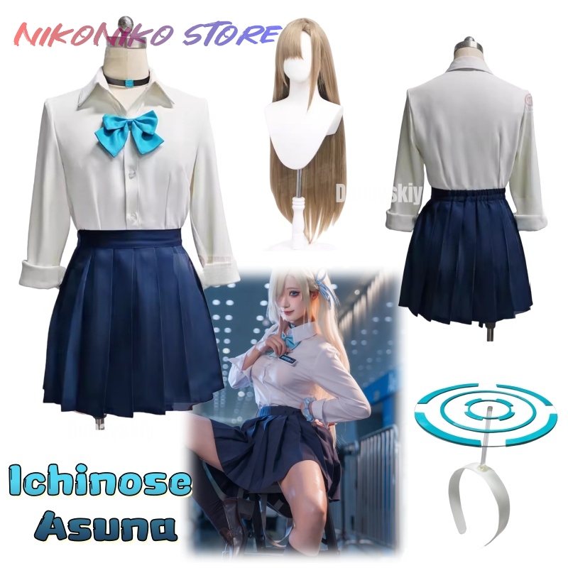 Pleated Skirt Women - Kostium Cosplay Ichinose Asuna z gry
