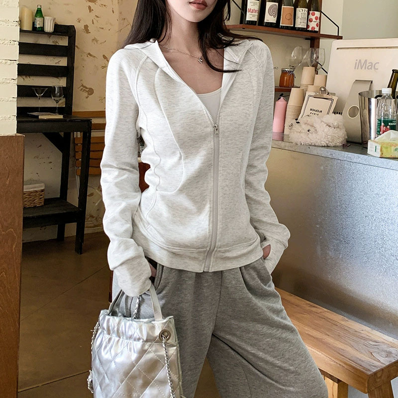 Women'S Fashion Zip Hoodie - Damska sportowa kurtka z kapturem na