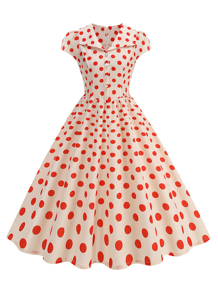 Women'S Fashion Of The 50S - Damska letnia sukienka w kropki w