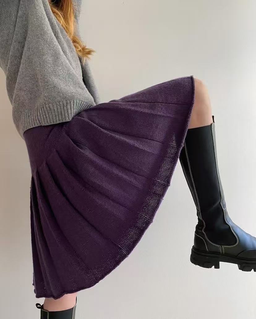 Pleated Skirt Women - Spódnica damska z wysokim stanem, wyszczuplająca,