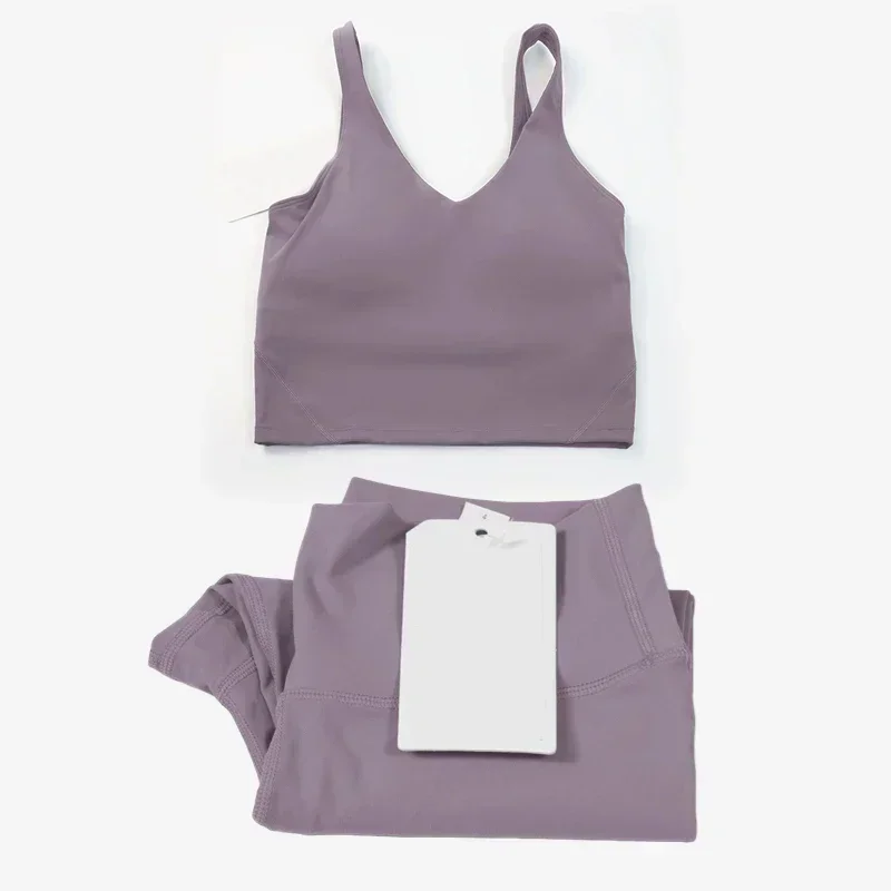 High Waist Leggings - Klasyczny damski dwuczęściowy strój do jogi: