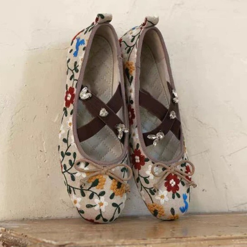 Haftowane baleriny damskie z k – Women'S Fashion Footwear recenzja i cena