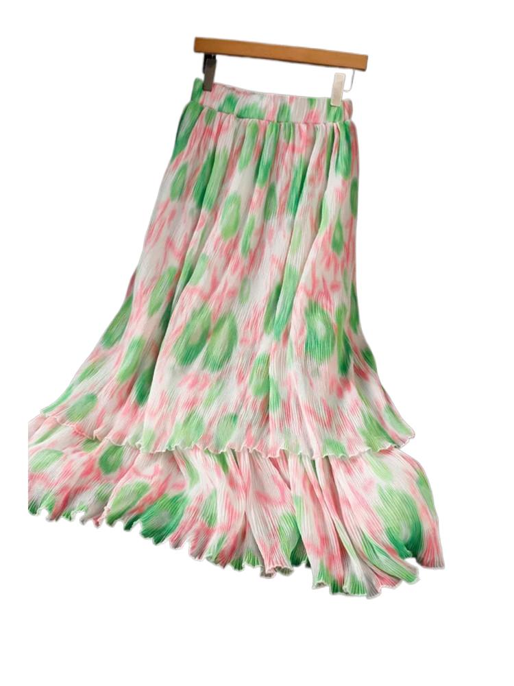Spódnica szyfonowa w kwiatowy  – Pleated Skirt Women recenzja i cena