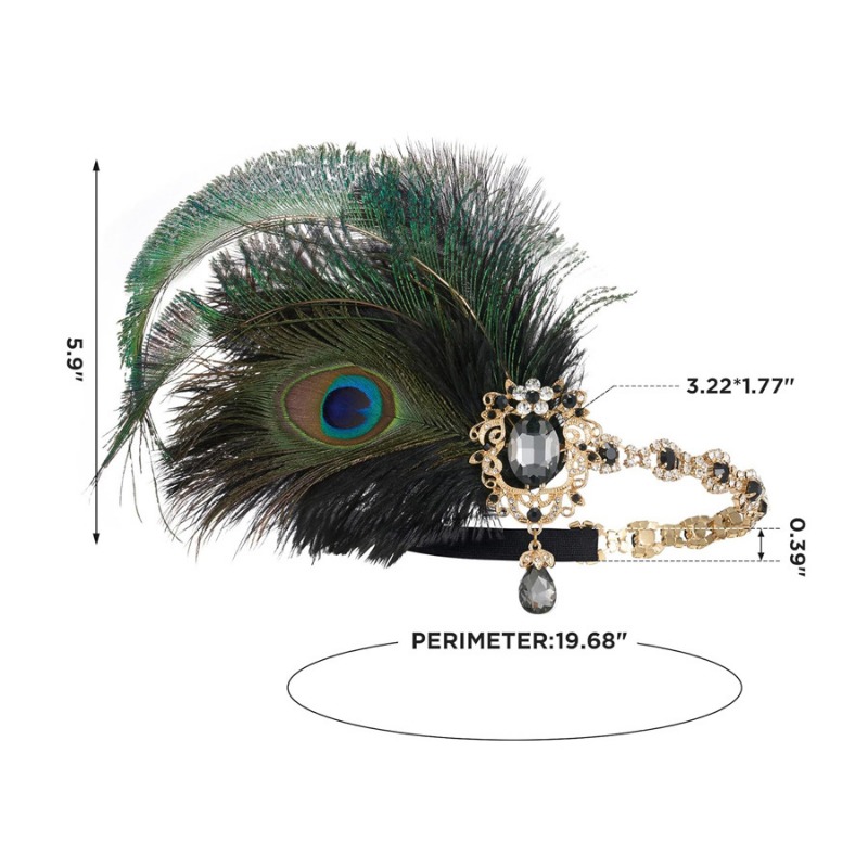 1920s Flapper Peacock Feather  – Women'S Fashion Roaring 20S recenzja i cena