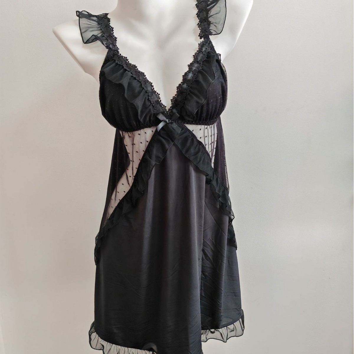 Damski czarny komplet nocny z  – Spaghetti Strap Dress recenzja i cena