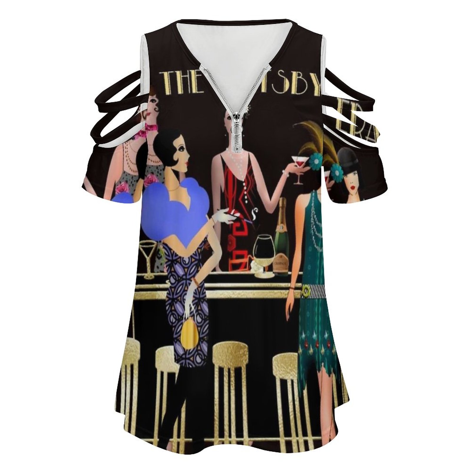 Era Gatsby Nowa moda Koszulka  – Women'S Fashion Roaring 20S recenzja i cena
