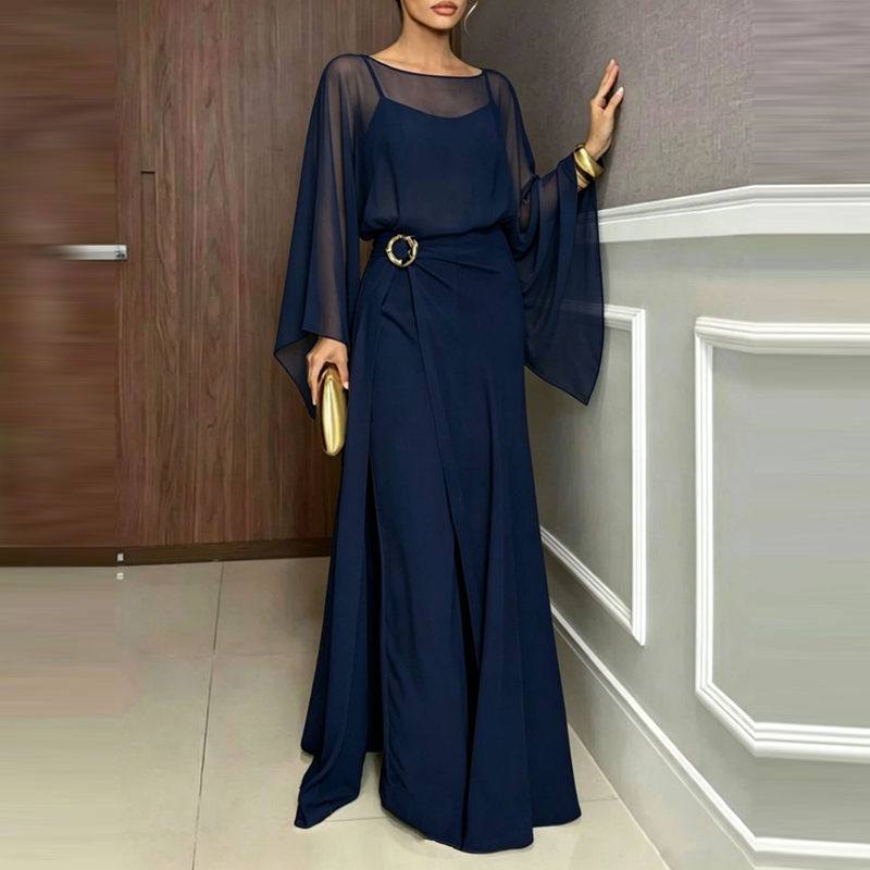 Eleganckie, proste kombinezony – Women'S Fashion Vintage Off Shoulder Long Sleeve Jumpsuit recenzja i cena