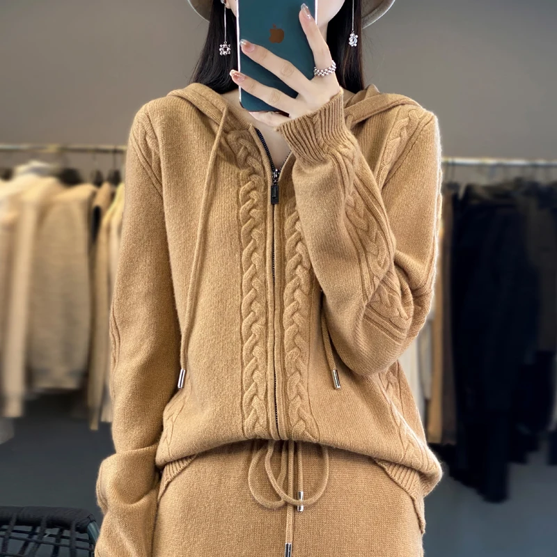 Damski komplet z czystego kasz – Women'S Fashion Zip Hoodie recenzja i cena